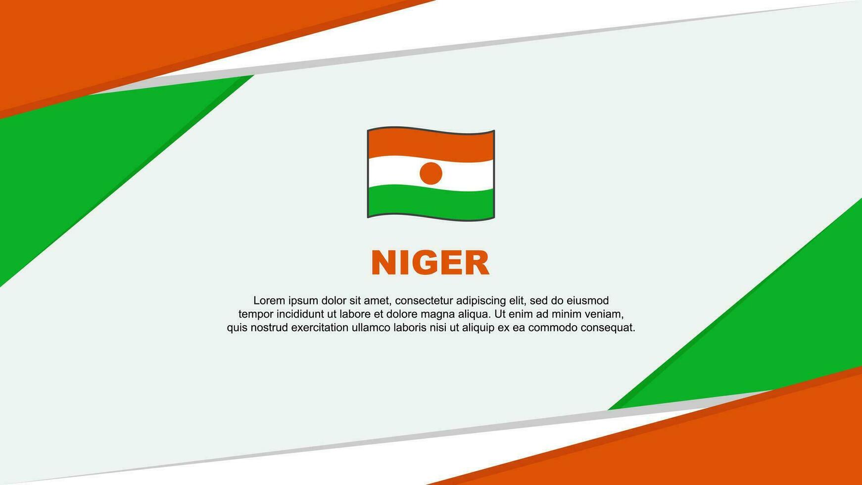 Niger Flagge abstrakt Hintergrund Design Vorlage. Niger Unabhängigkeit Tag Banner Karikatur Vektor Illustration. Niger