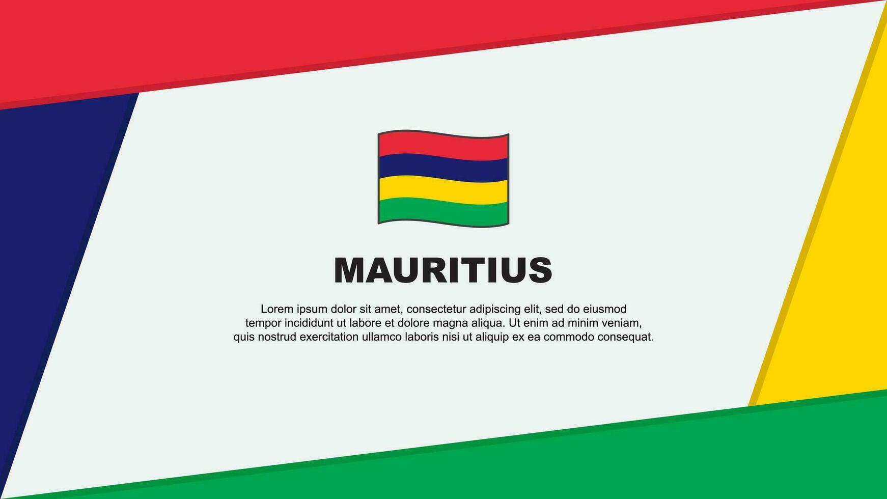 Mauritius Flagge abstrakt Hintergrund Design Vorlage. Mauritius Unabhängigkeit Tag Banner Karikatur Vektor Illustration. Mauritius Banner