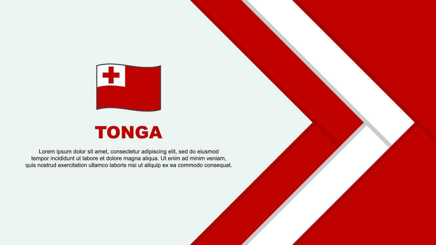 Tonga Flagge abstrakt Hintergrund Design Vorlage. Tonga Unabhängigkeit Tag Banner Karikatur Vektor Illustration. Tonga Karikatur