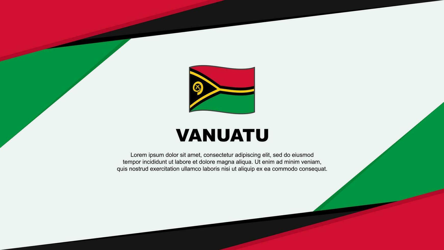 Vanuatu Flagge abstrakt Hintergrund Design Vorlage. Vanuatu Unabhängigkeit Tag Banner Karikatur Vektor Illustration. Vanuatu