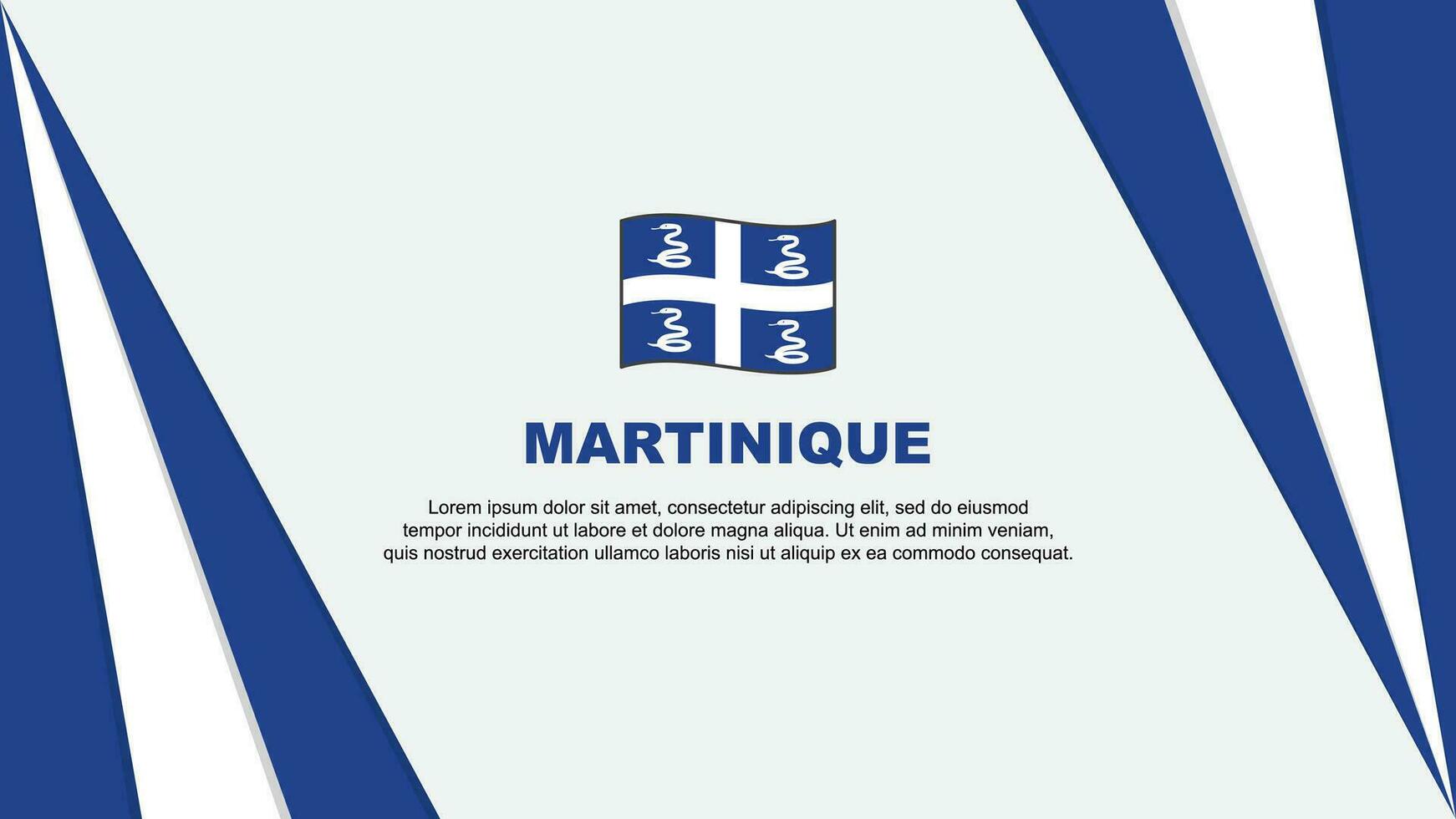 Martinique Flagge abstrakt Hintergrund Design Vorlage. Martinique Unabhängigkeit Tag Banner Karikatur Vektor Illustration. Martinique Flagge