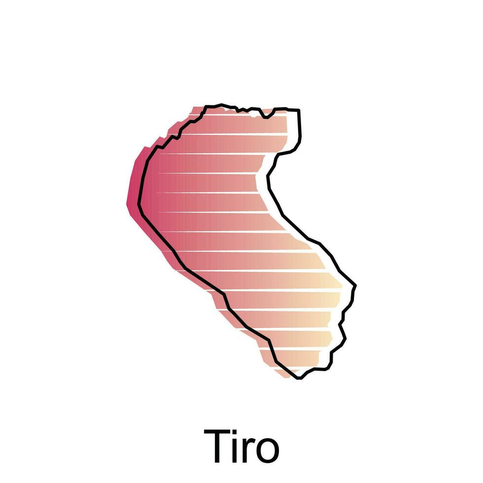 Tiro Karte Stadt. Vektor Karte von Provinz aceh Hauptstadt Land bunt Design, Illustration Design Vorlage auf Weiß Hintergrund