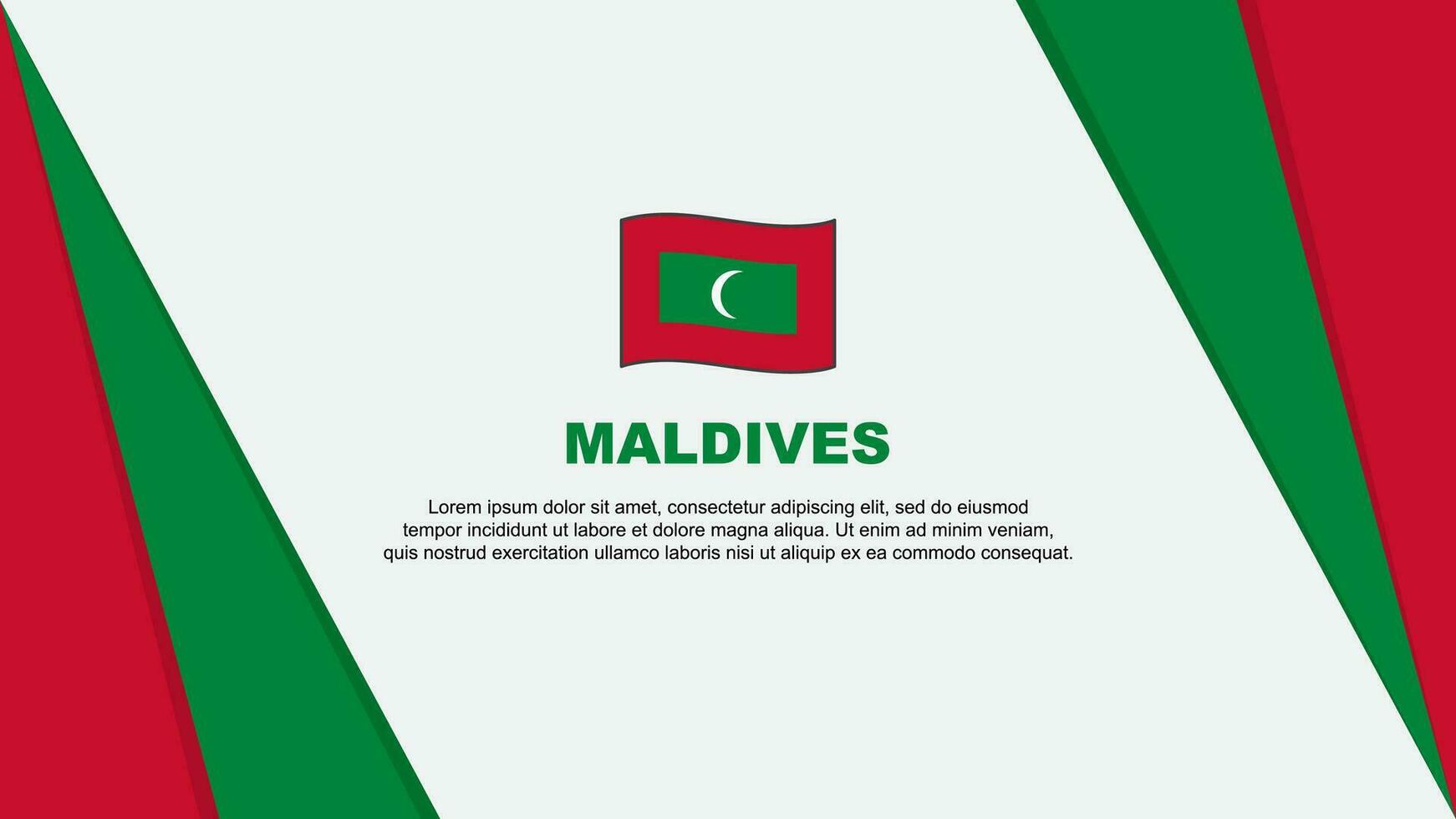 Malediven Flagge abstrakt Hintergrund Design Vorlage. Malediven Unabhängigkeit Tag Banner Karikatur Vektor Illustration. Malediven Flagge