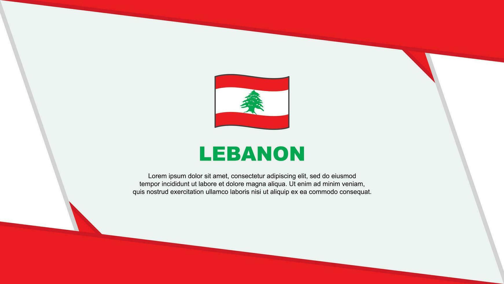 Libanon Flagge abstrakt Hintergrund Design Vorlage. Libanon Unabhängigkeit Tag Banner Karikatur Vektor Illustration. Libanon Unabhängigkeit Tag