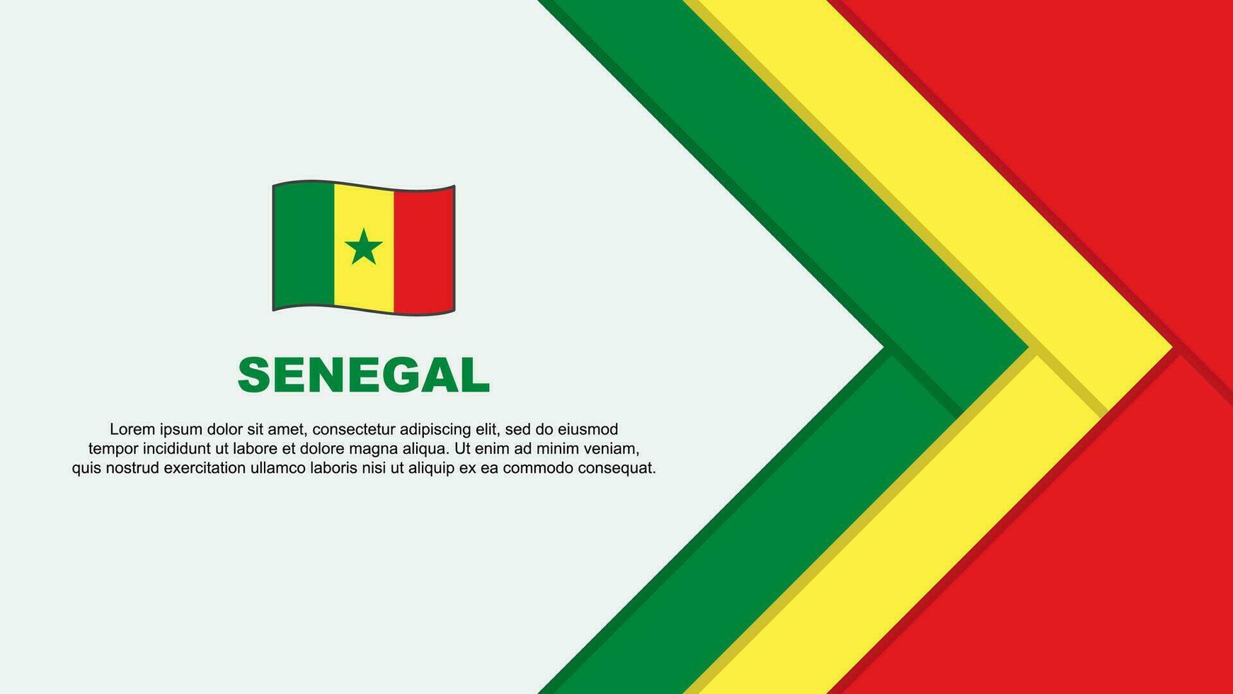 Senegal Flagge abstrakt Hintergrund Design Vorlage. Senegal Unabhängigkeit Tag Banner Karikatur Vektor Illustration. Senegal Karikatur