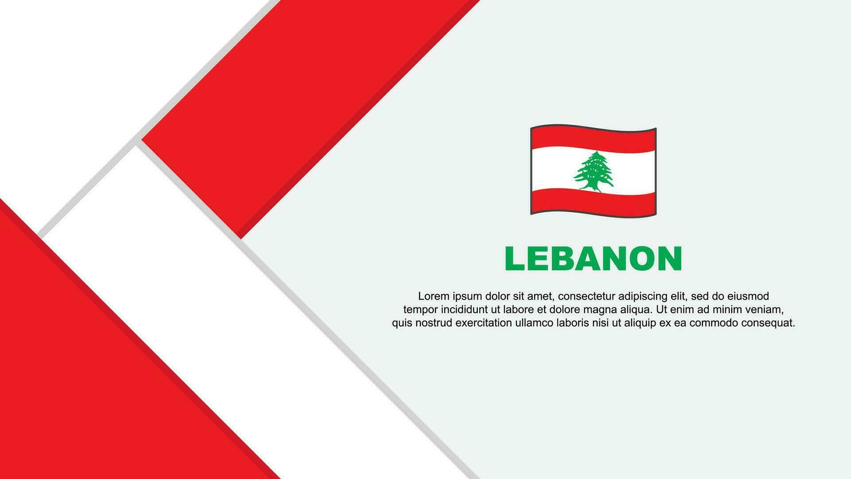 Libanon Flagge abstrakt Hintergrund Design Vorlage. Libanon Unabhängigkeit Tag Banner Karikatur Vektor Illustration. Libanon Illustration