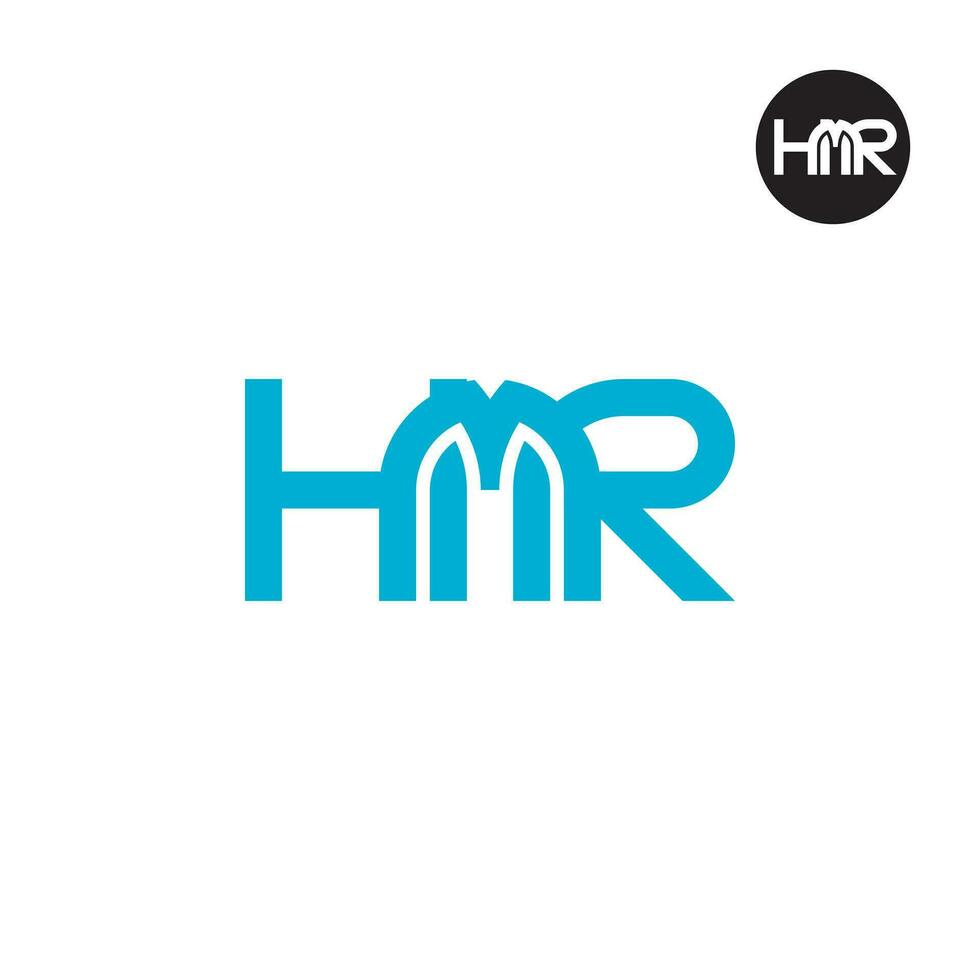 Brief hm Monogramm Logo Design vektor