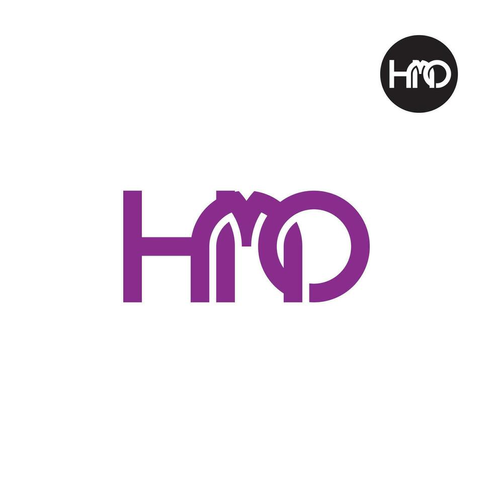 Brief hmo Monogramm Logo Design vektor