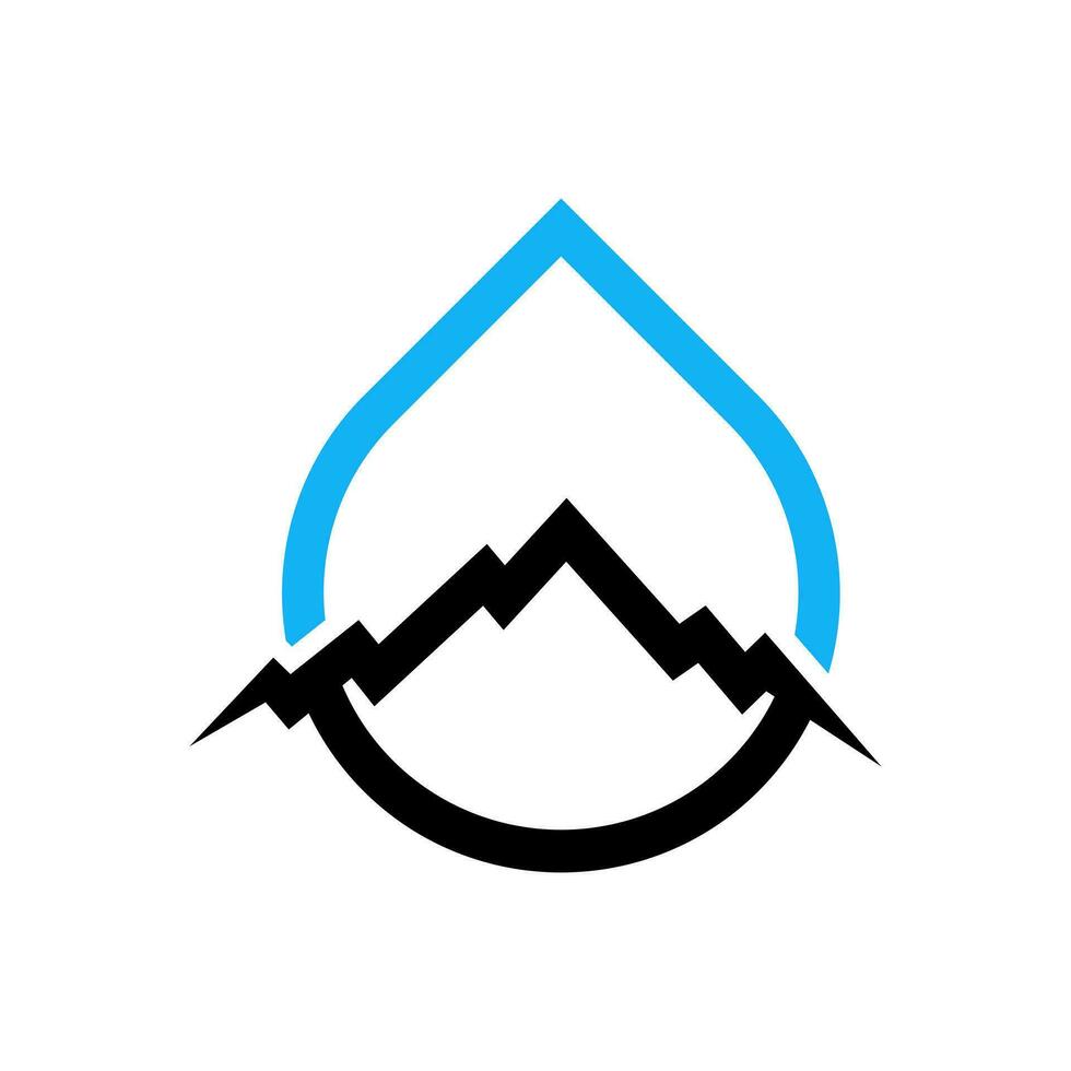 montain Wasser Vektor Logo Design