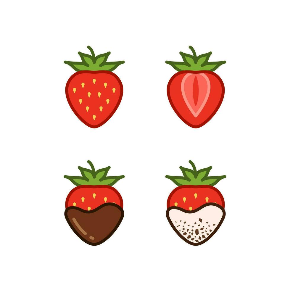 Erdbeere Schokolade Symbol Farbe vektor