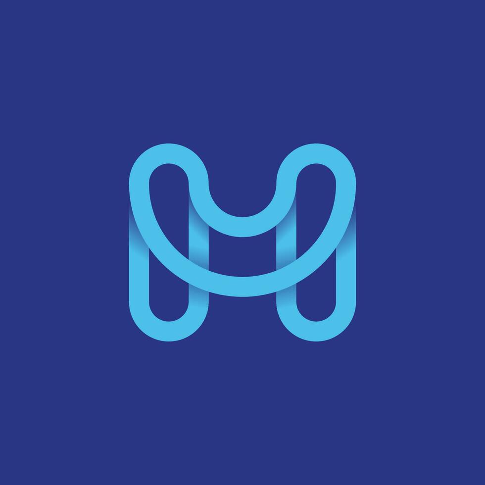 Brief m Logo Design Vorlage, Technologie abstrakt vektor