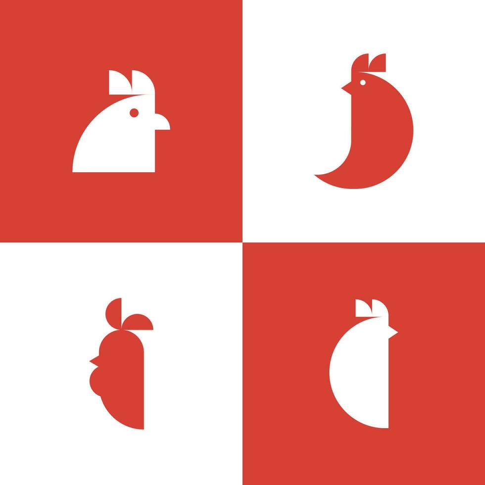 röd kyckling logotyp, lämplig för mat företag vektor