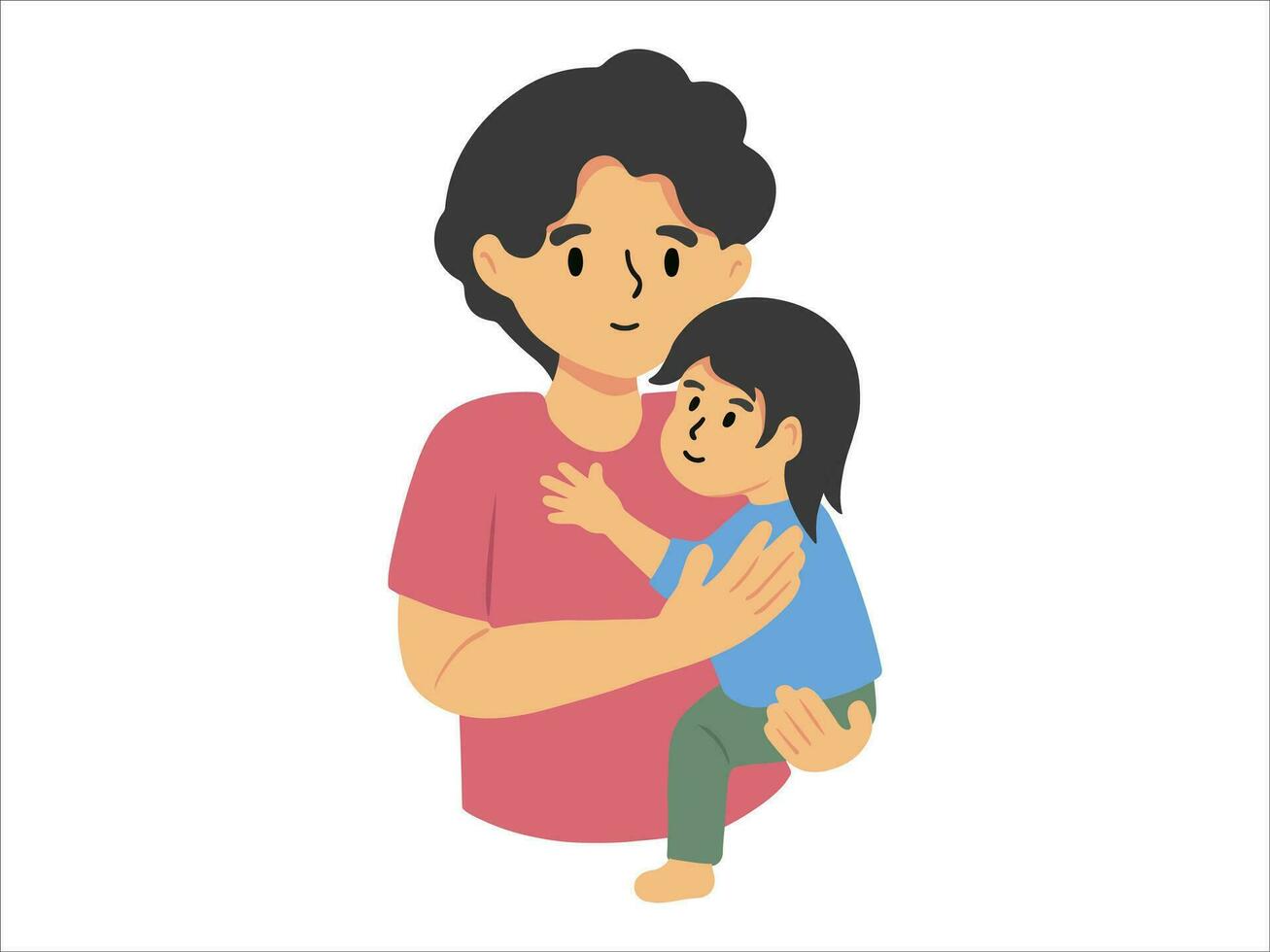pappa innehav bebis eller människor karaktär illustration vektor