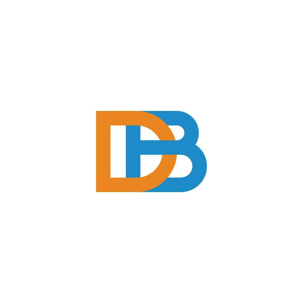brev db roligt färger enkel länkad geometrisk logotyp vektor