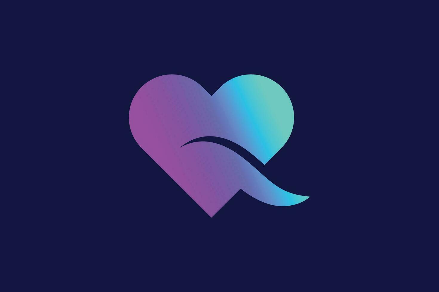brev q kärlek trendig vektor logotyp design
