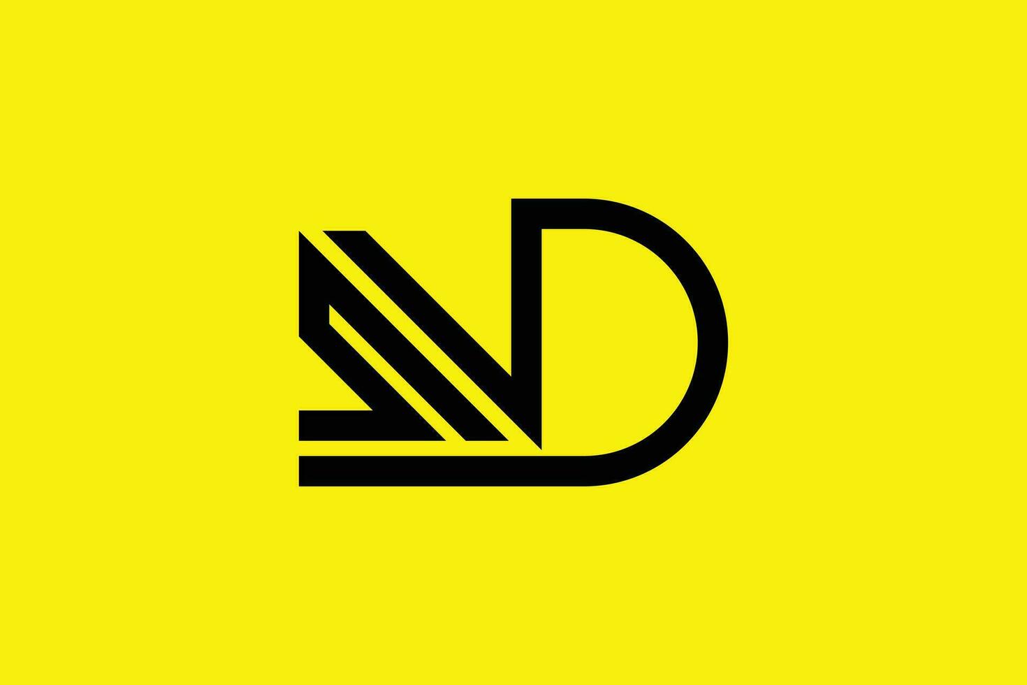 brev n d s trendig vektor logotyp design
