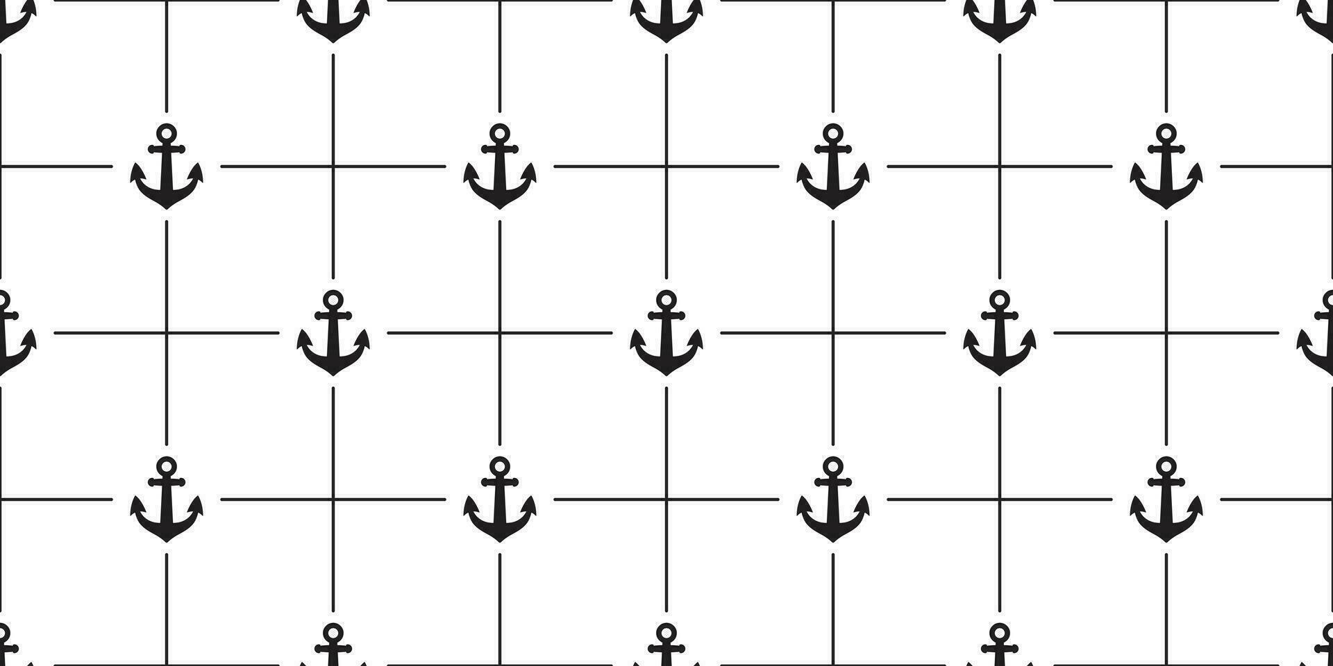Anker nahtlos Muster Vektor Boot Pirat Helm maritim nautisch Meer Ozean Schal isoliert wiederholen Hintergrund Fliese Hintergrund Linie Design Weiß