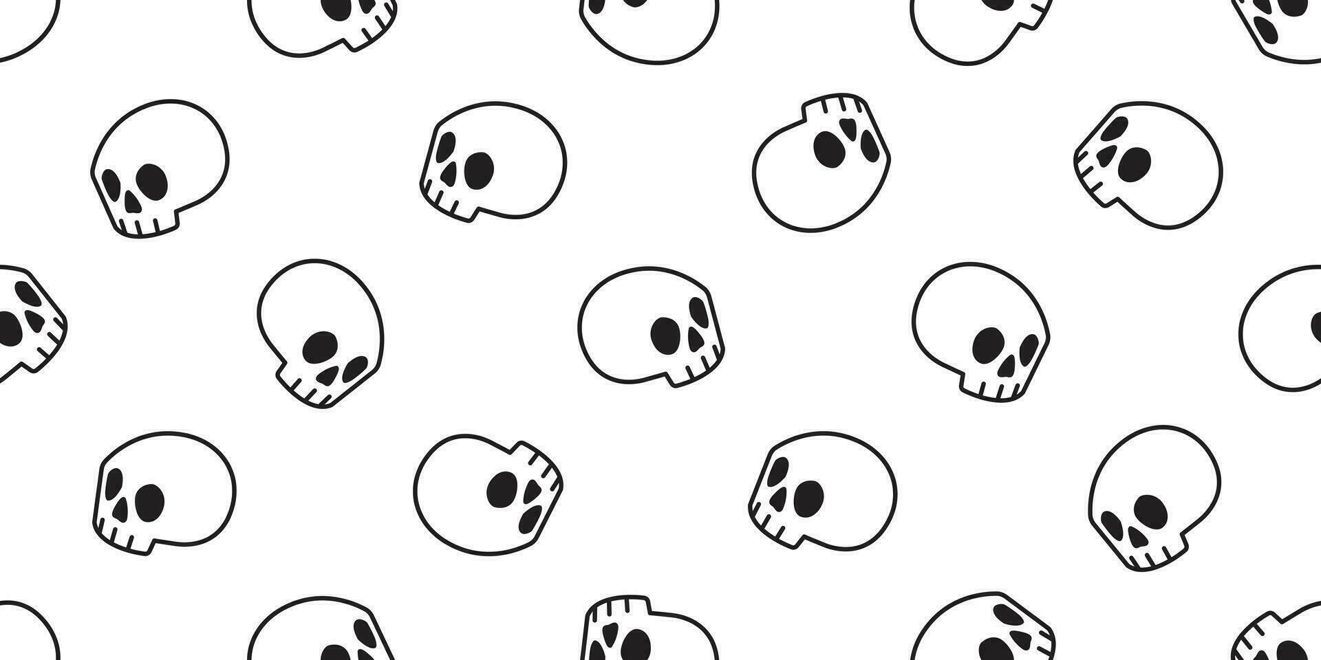 skalle halloween sömlös mönster vektor ben scarf isolerat spöke upprepa tapet bricka bakgrund tecknad serie illustration klotter design