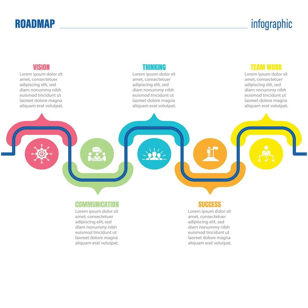 eben Roadmap Infografik Vorlage Vektor Illustration.