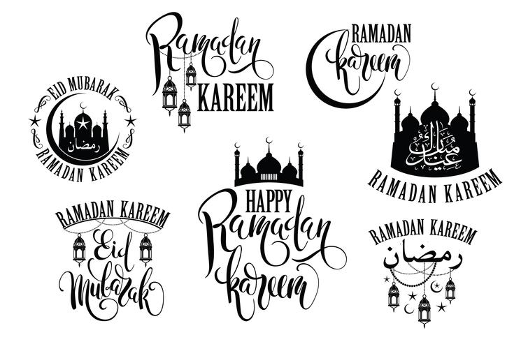 Ramadan Kareem. Satz von Ramadan-Logos vektor