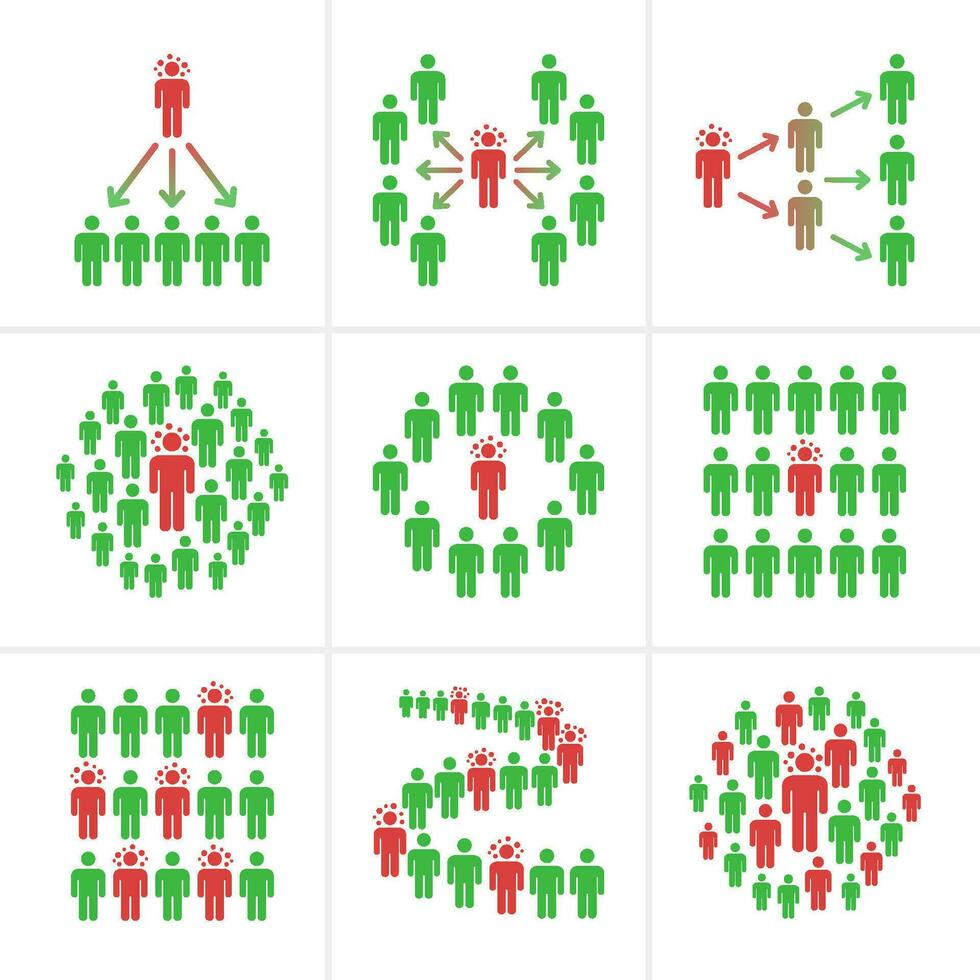 smittad person spridning coronavirus, vektor och illustration