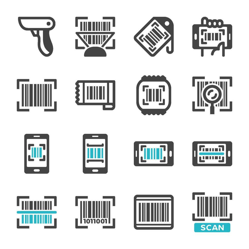 Barcode Symbol Satz, Vektor und Illustration