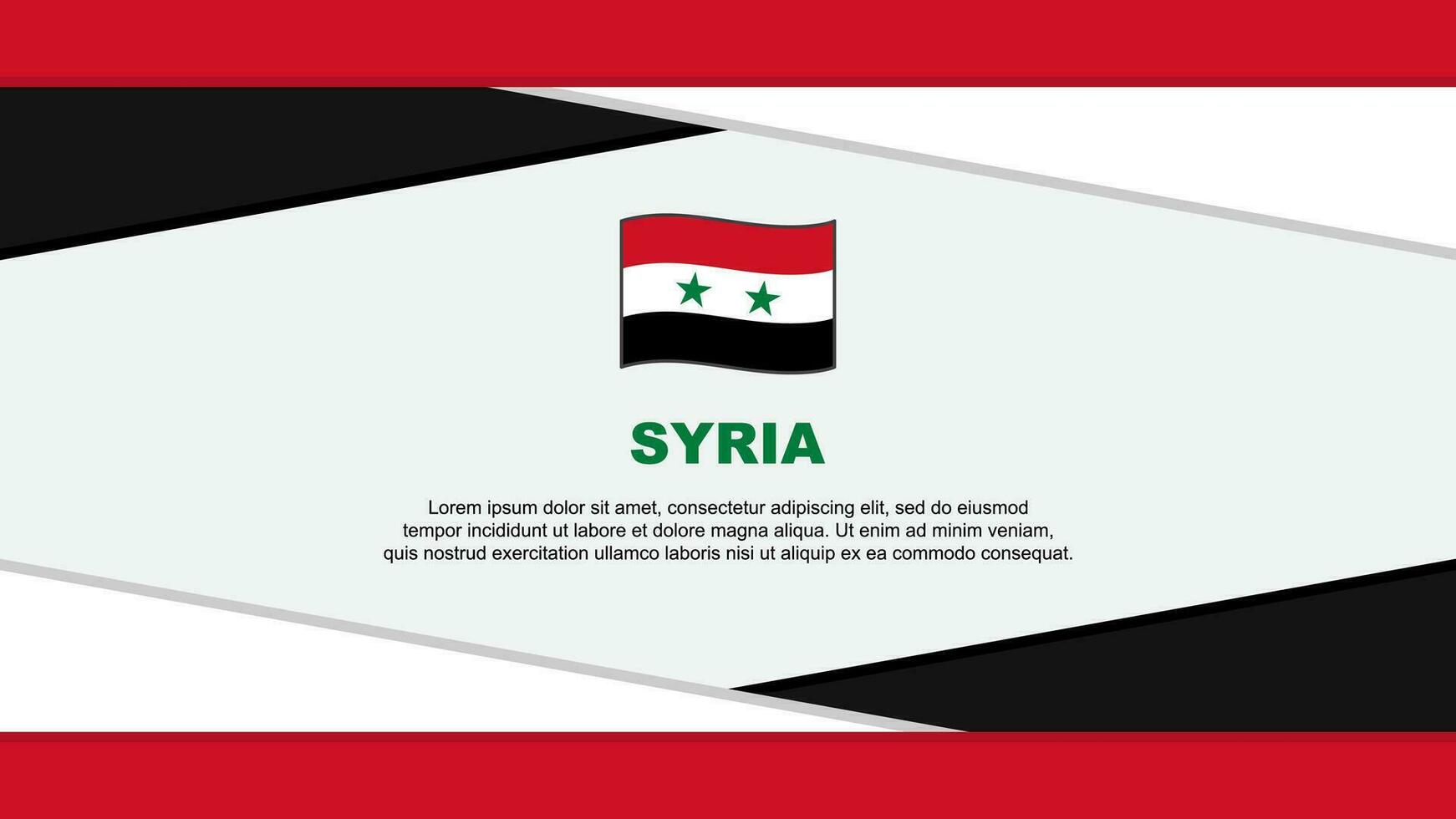 Syrien Flagge abstrakt Hintergrund Design Vorlage. Syrien Unabhängigkeit Tag Banner Karikatur Vektor Illustration. Syrien Vektor