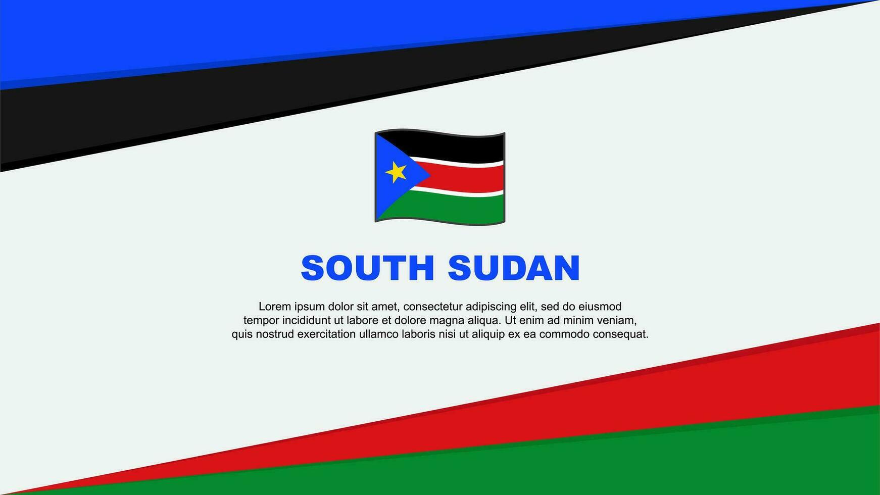 Süd Sudan Flagge abstrakt Hintergrund Design Vorlage. Süd Sudan Unabhängigkeit Tag Banner Karikatur Vektor Illustration. Süd Sudan Design