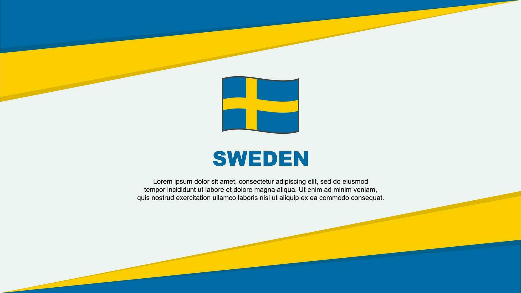 Sverige flagga abstrakt bakgrund design mall. Sverige oberoende dag baner tecknad serie vektor illustration. Sverige design