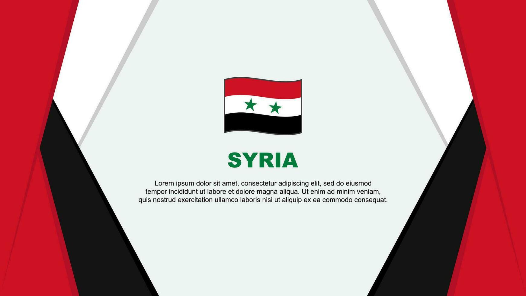 Syrien Flagge abstrakt Hintergrund Design Vorlage. Syrien Unabhängigkeit Tag Banner Karikatur Vektor Illustration. Syrien Hintergrund