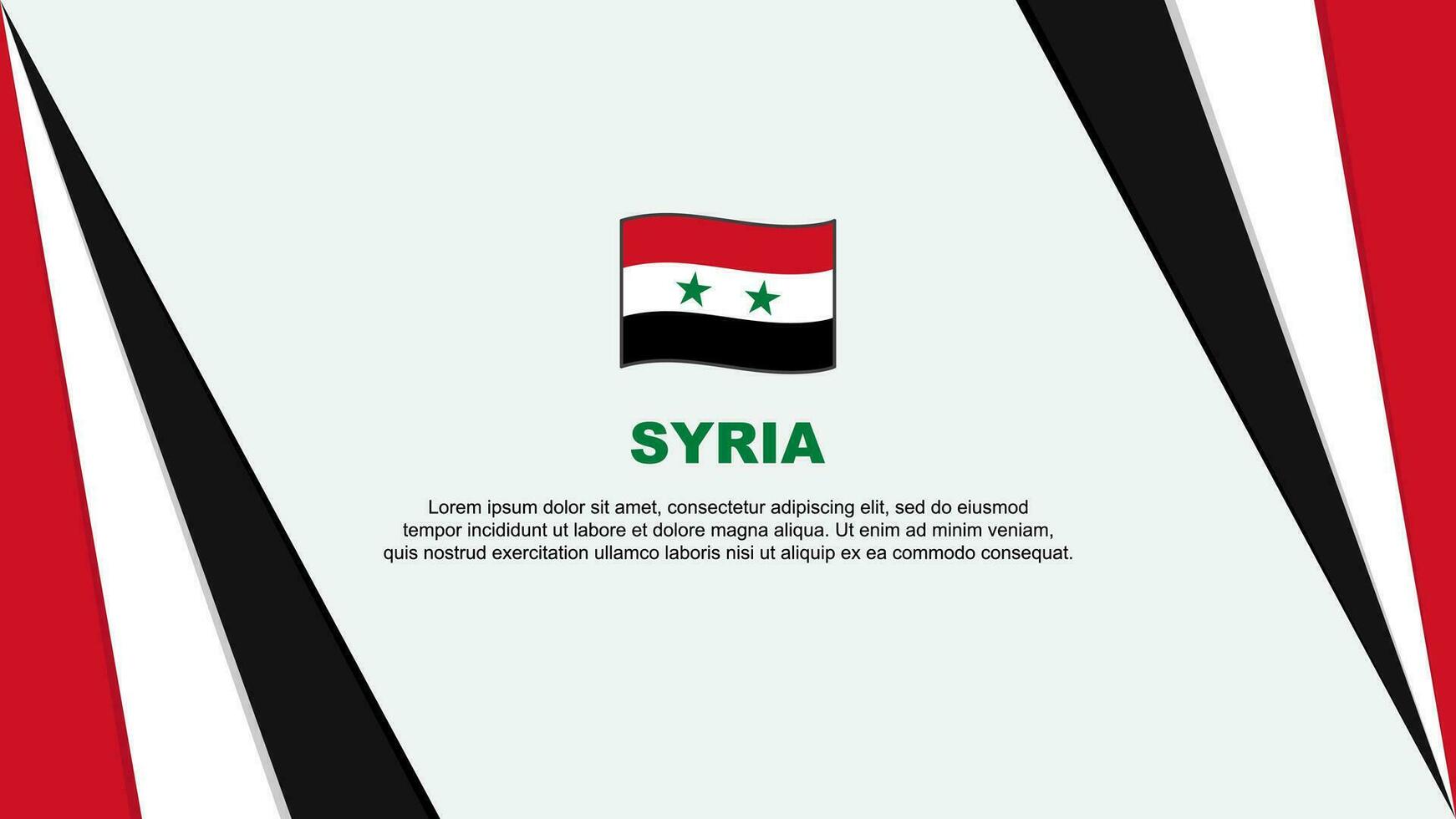 Syrien Flagge abstrakt Hintergrund Design Vorlage. Syrien Unabhängigkeit Tag Banner Karikatur Vektor Illustration. Syrien Flagge