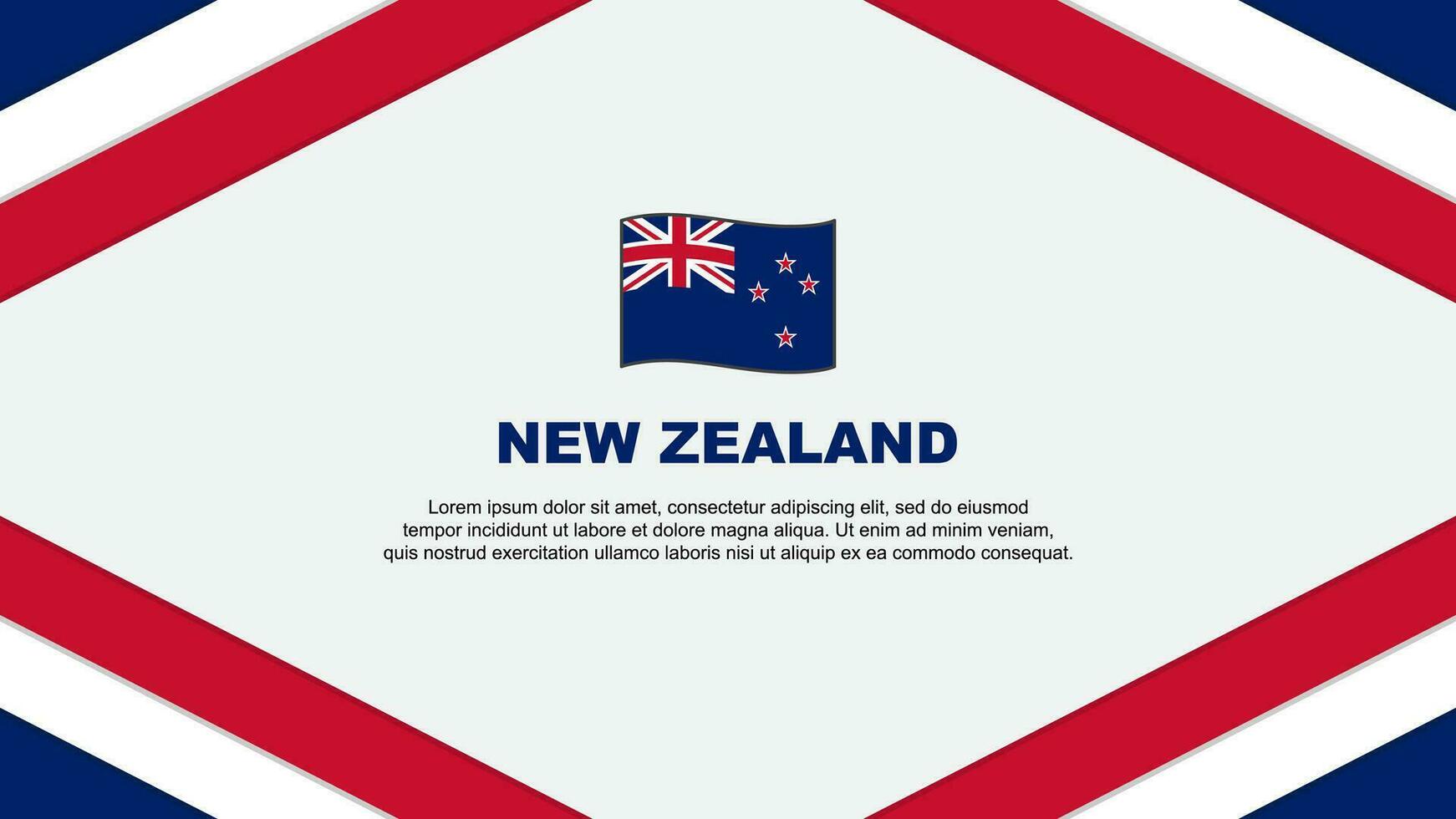 Neu Neuseeland Flagge abstrakt Hintergrund Design Vorlage. Neu Neuseeland Unabhängigkeit Tag Banner Karikatur Vektor Illustration. Neu Neuseeland Vorlage