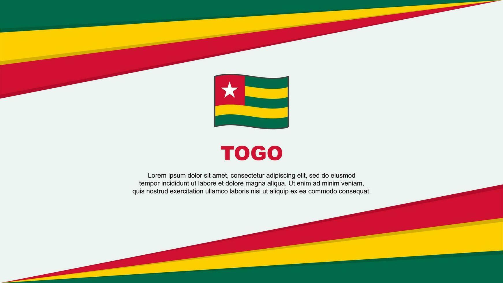 Togo flagga abstrakt bakgrund design mall. Togo oberoende dag baner tecknad serie vektor illustration. Togo design