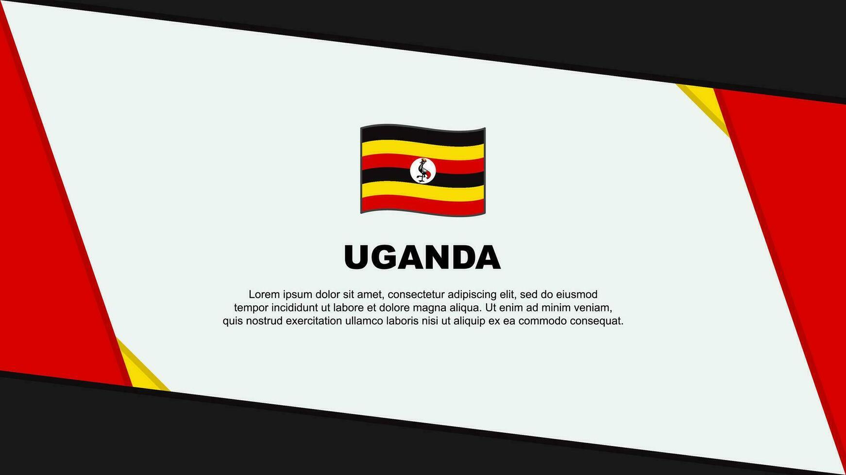 uganda flagga abstrakt bakgrund design mall. uganda oberoende dag baner tecknad serie vektor illustration. uganda oberoende dag