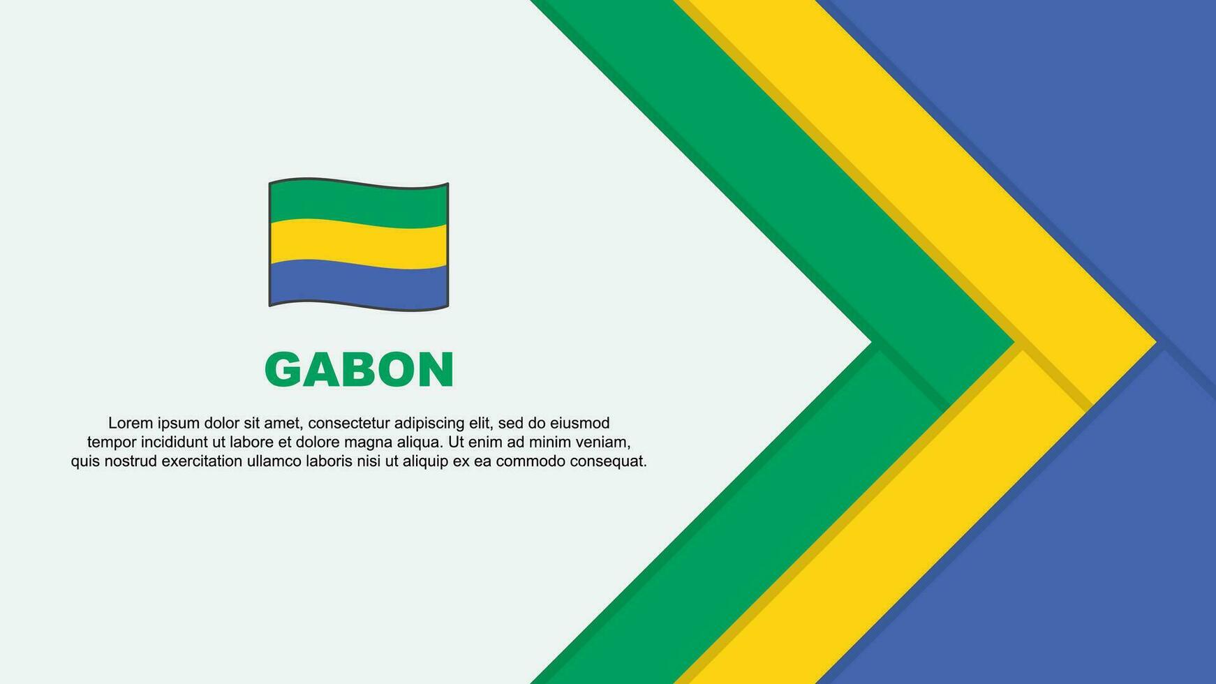 gabon flagga abstrakt bakgrund design mall. gabon oberoende dag baner tecknad serie vektor illustration. gabon tecknad serie