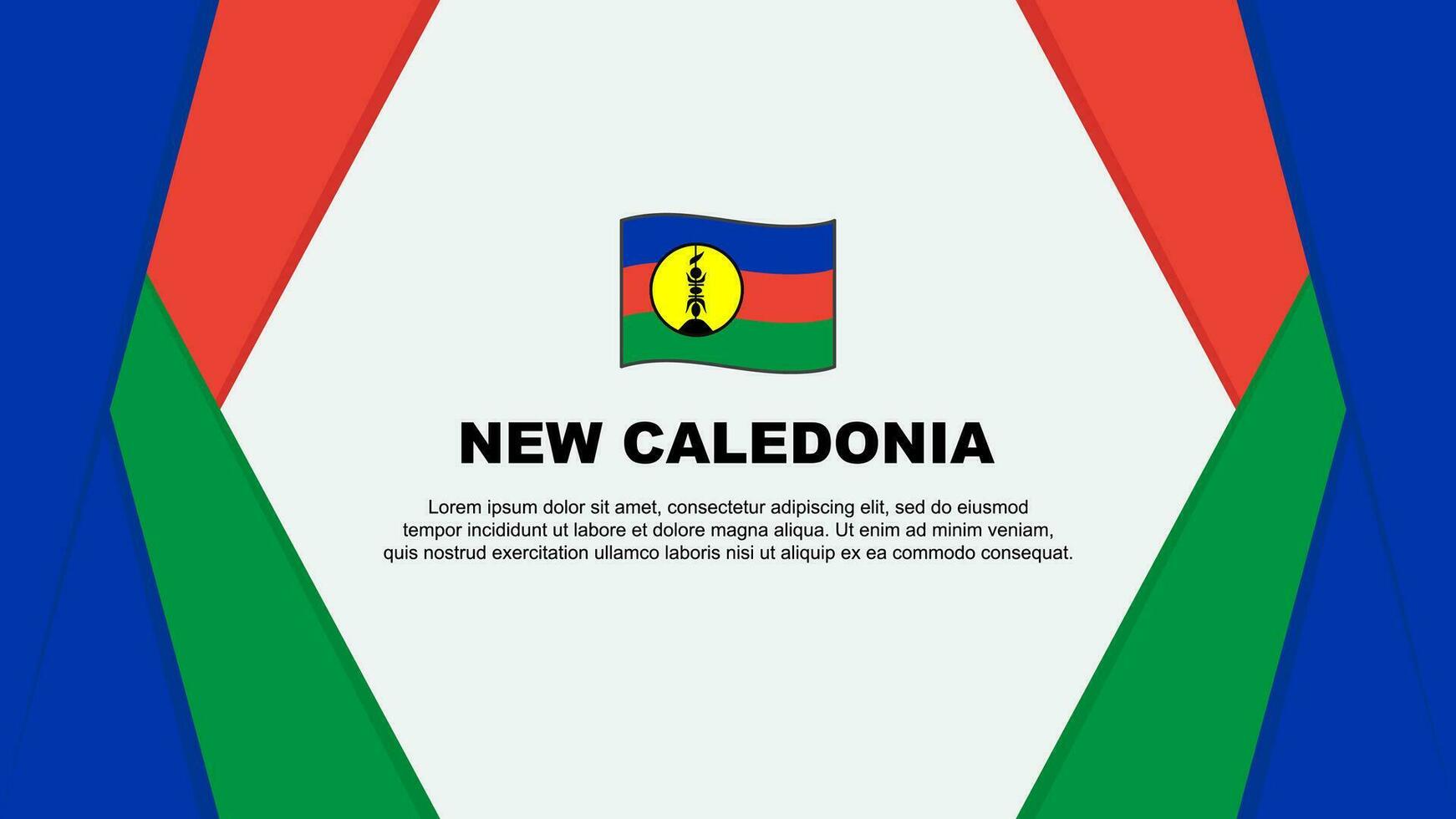 Neu Kaledonien Flagge abstrakt Hintergrund Design Vorlage. Neu Kaledonien Unabhängigkeit Tag Banner Karikatur Vektor Illustration. Hintergrund