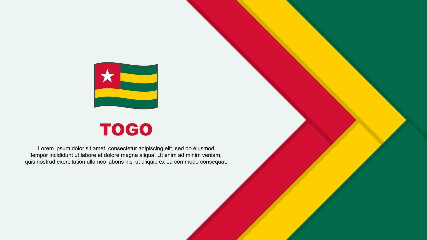 Togo flagga abstrakt bakgrund design mall. Togo oberoende dag baner tecknad serie vektor illustration. Togo tecknad serie