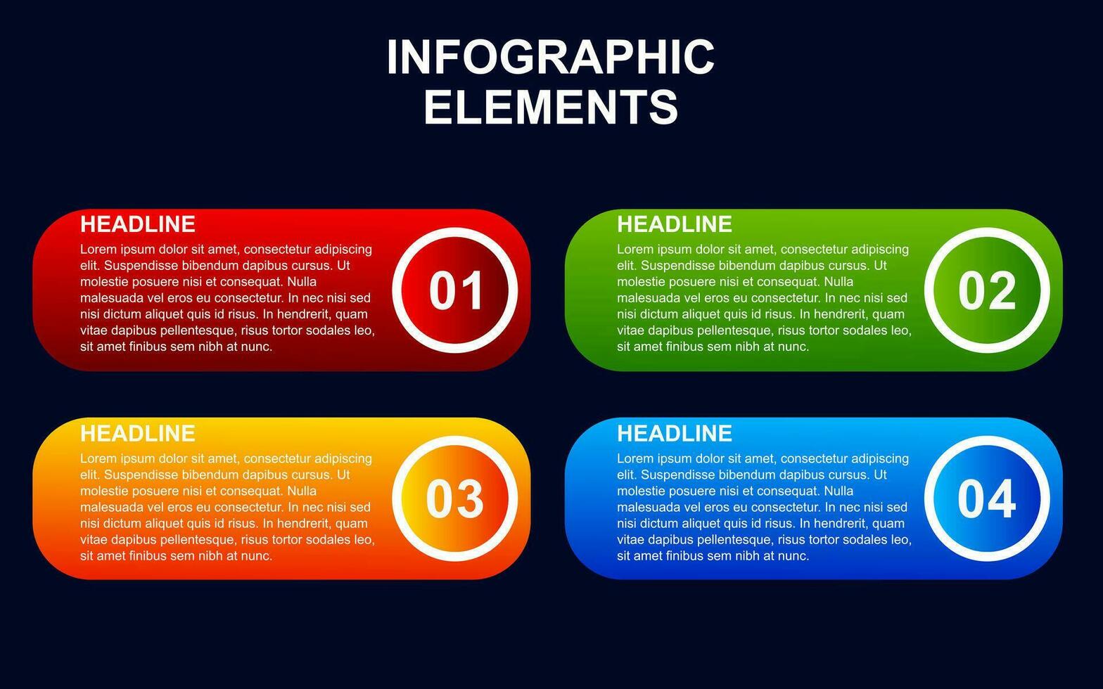 infographic element design med 4 färgrik steg för presentation och företag. infographic planera design för presentationer. vektor