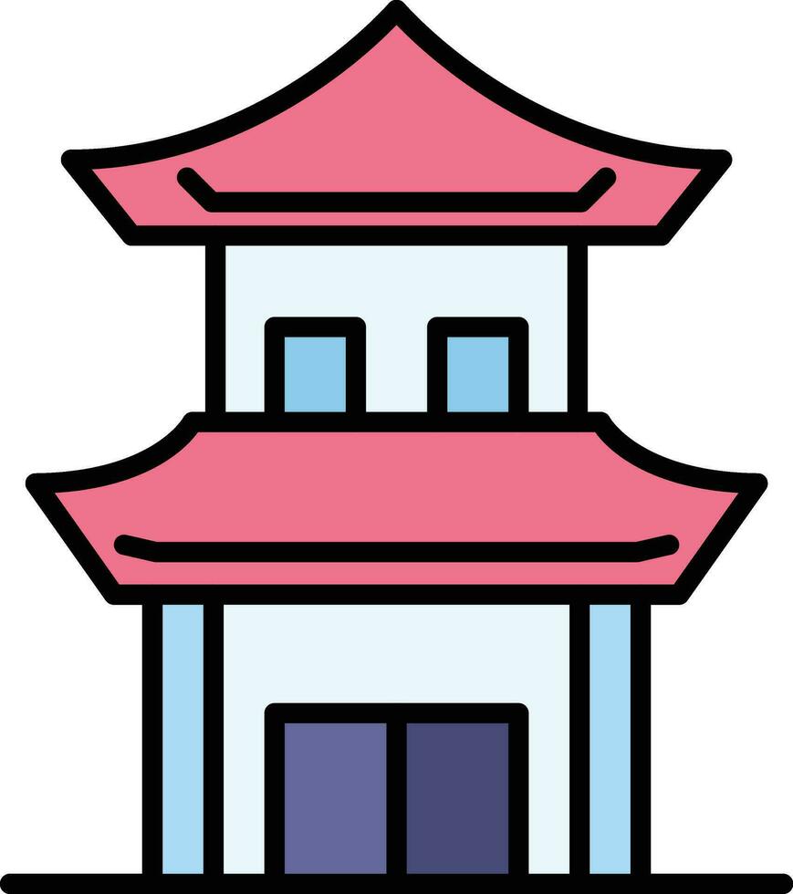 kinesisk hus vektor ikon
