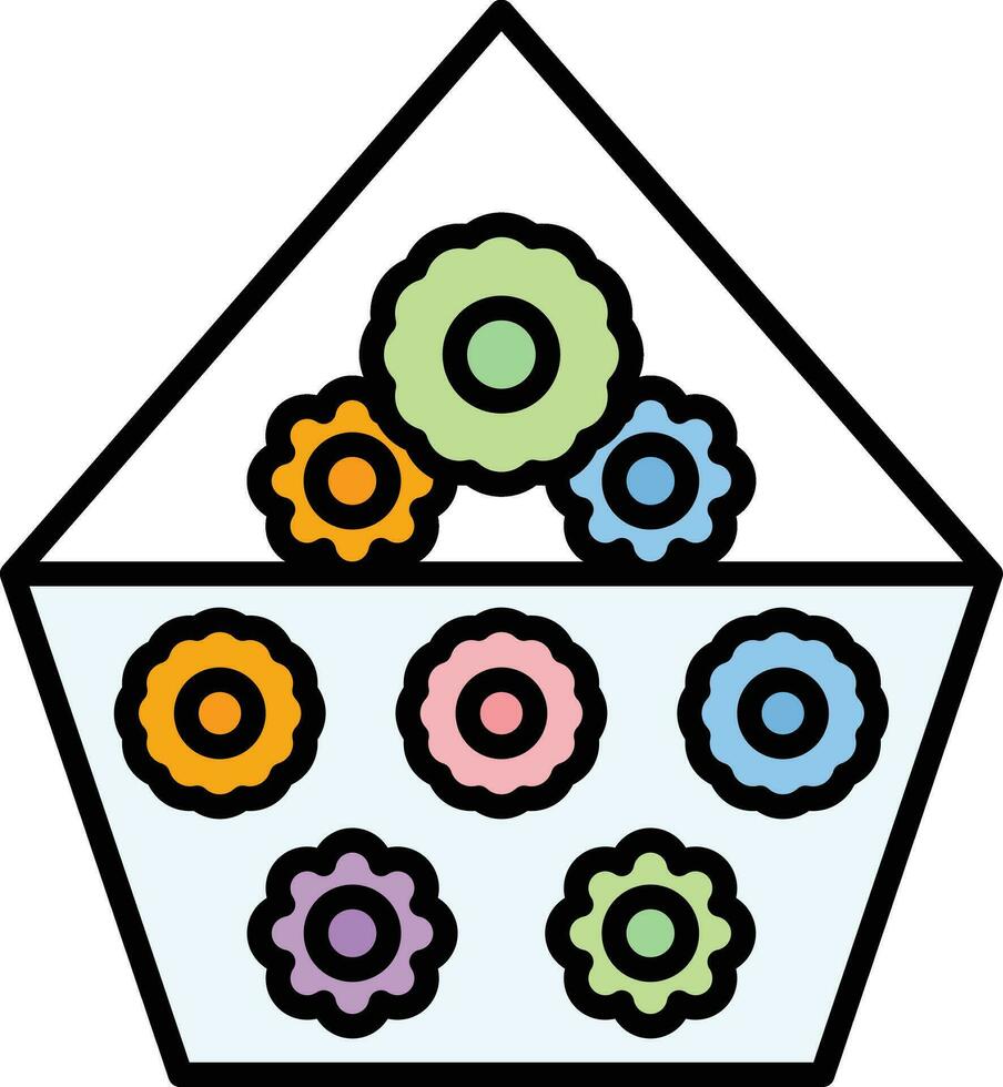 Blumenkorb-Vektor-Symbol vektor