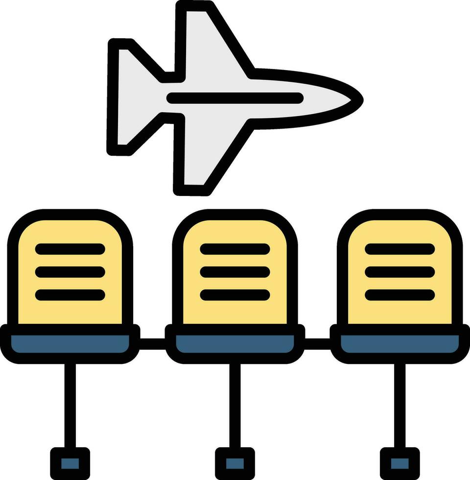 Flughafen warten Zimmer Vektor Symbol