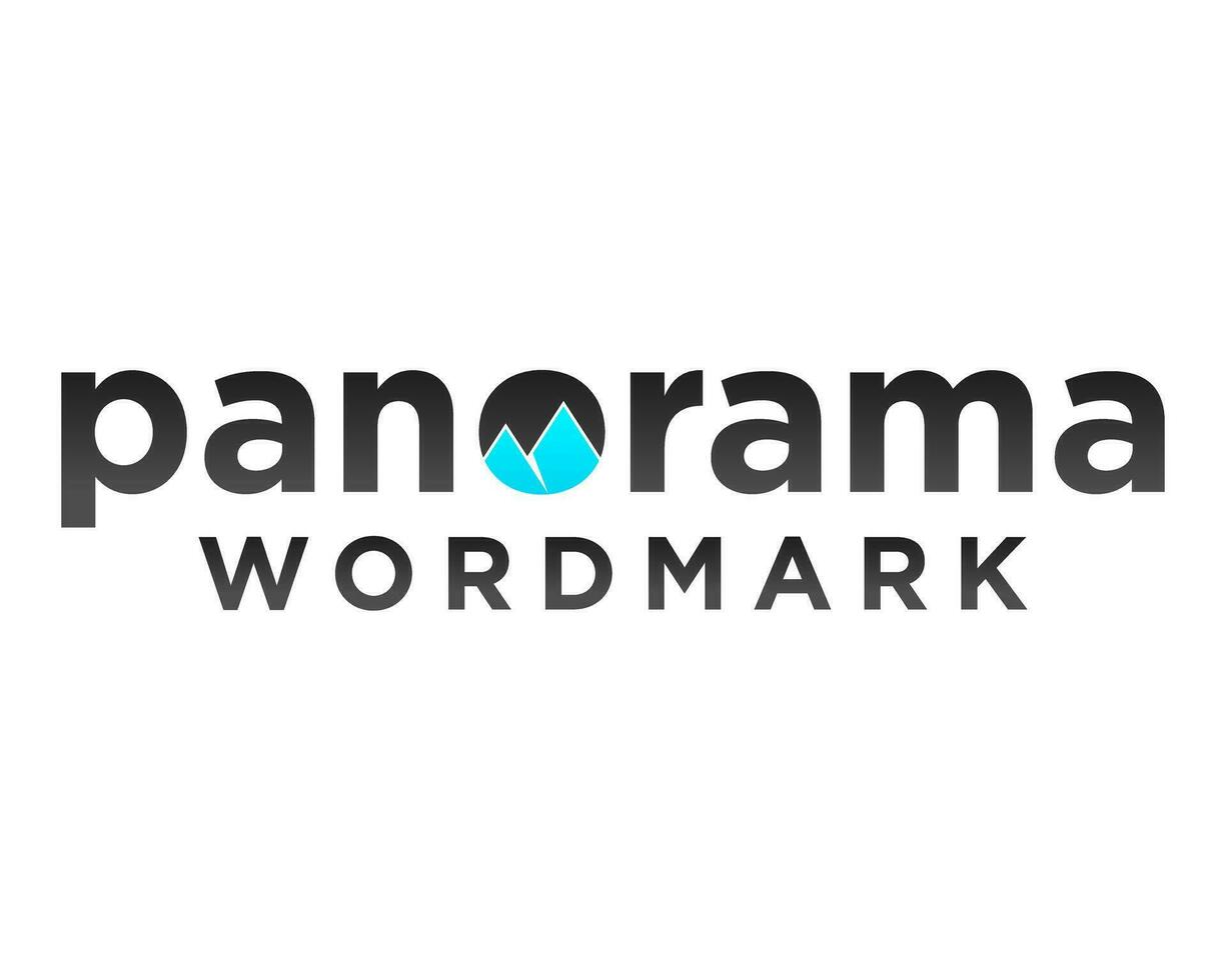 Brief Ö Wortmarke Berg Aussicht Panorama Logo Design. vektor