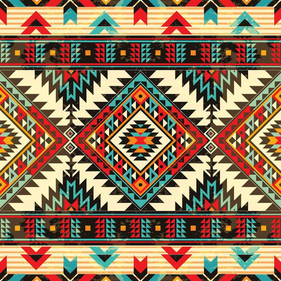 einheimisch Muster amerikanisch Stammes- indisch Ornament Muster geometrisch ethnisch Textil- Textur Stammes- aztekisch Muster navajo Mexikaner Stoff nahtlos Vektor Dekoration Mode