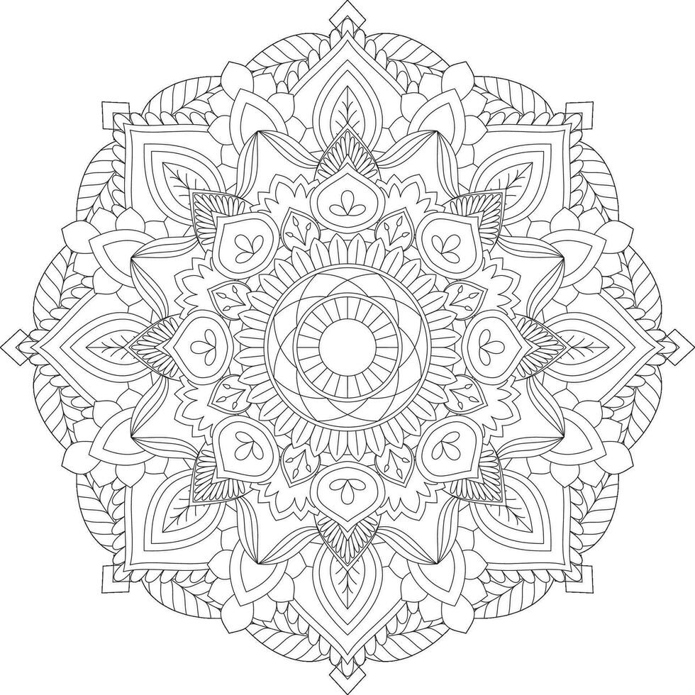 Vektor abstrakt Mandala Muster. Design zum ein Hintergrund Farbe Hemd und Fliese Aufkleber Design, Färbung Buch Spitze Muster das Tätowierung. Mandala. Mandala Färbung Seiten. Blume Mandala. Färbung Seiten