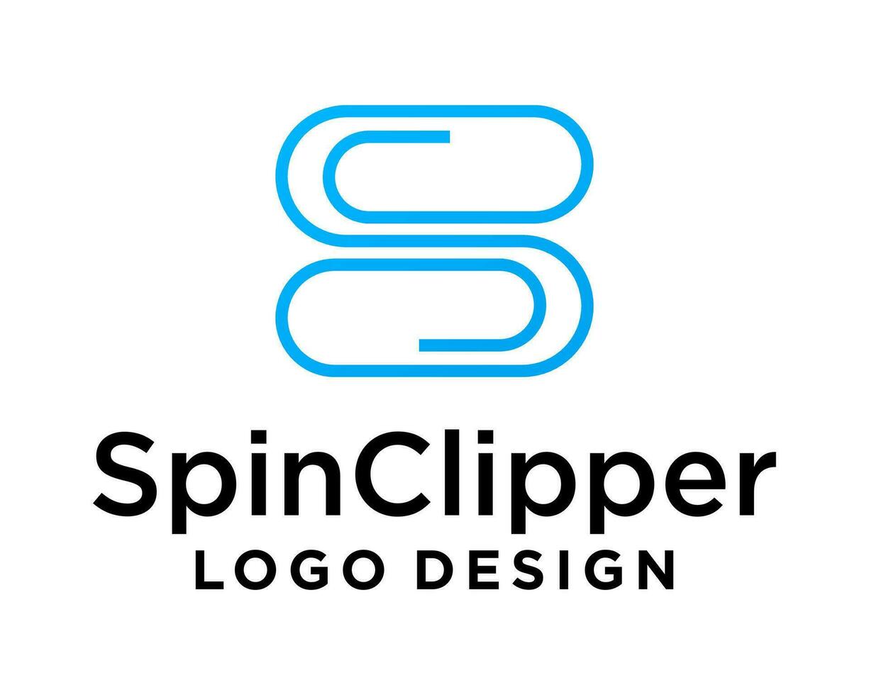 Brief s Monogramm Clipper Logo Design. vektor