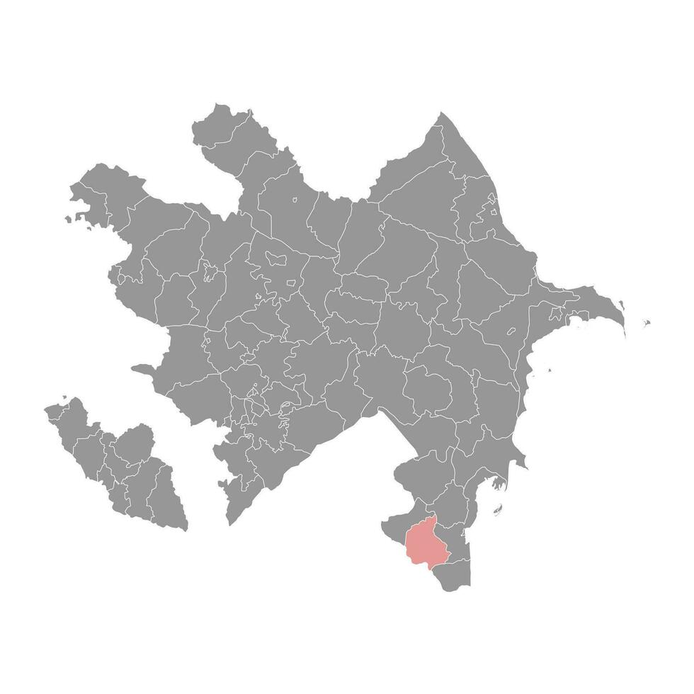 lerik distrikt Karta, administrativ division av azerbajdzjan. vektor