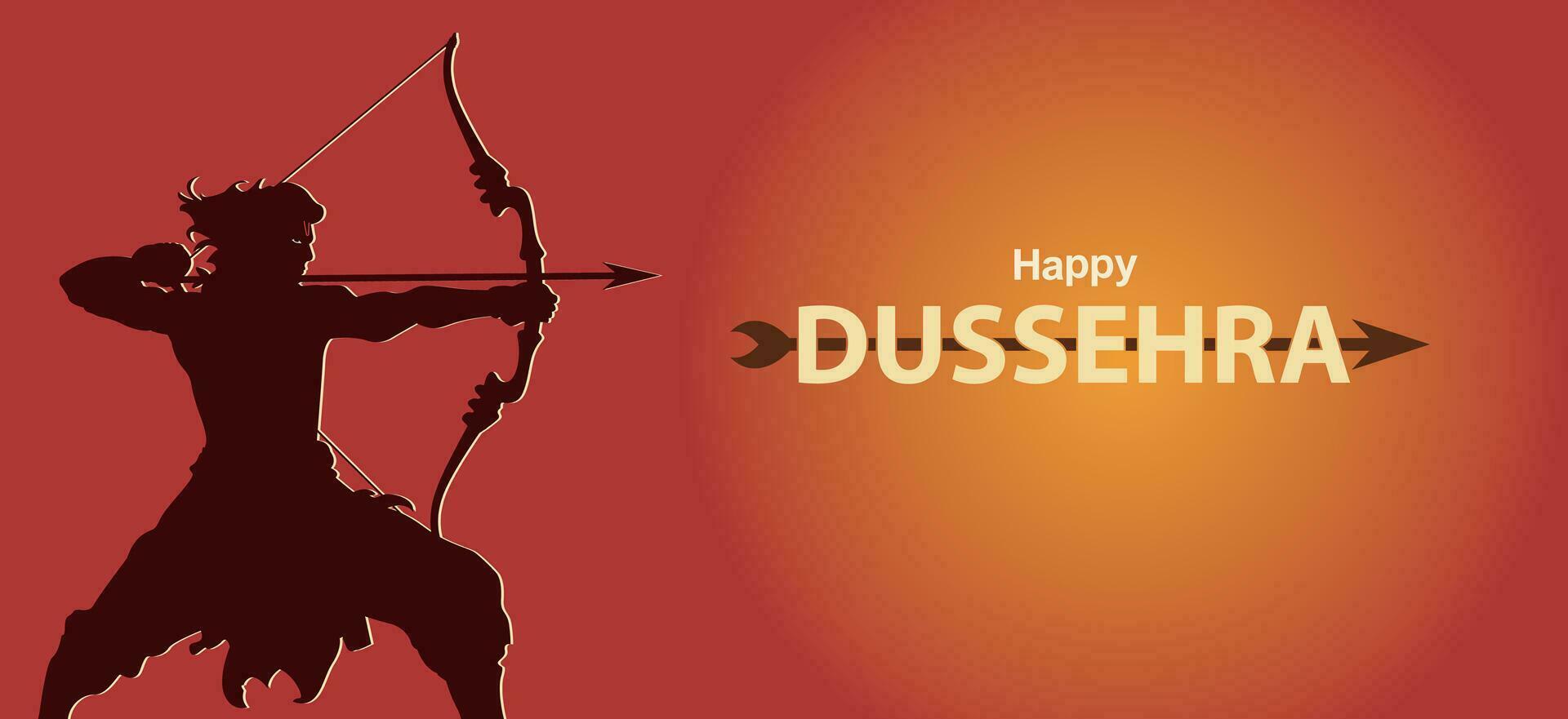 glücklich Dussehra Festival von Indien. von Herr Rama Tötung Ravana. Vektor Illustration, Dussehra navratri Poster Festival von Indien Banner
