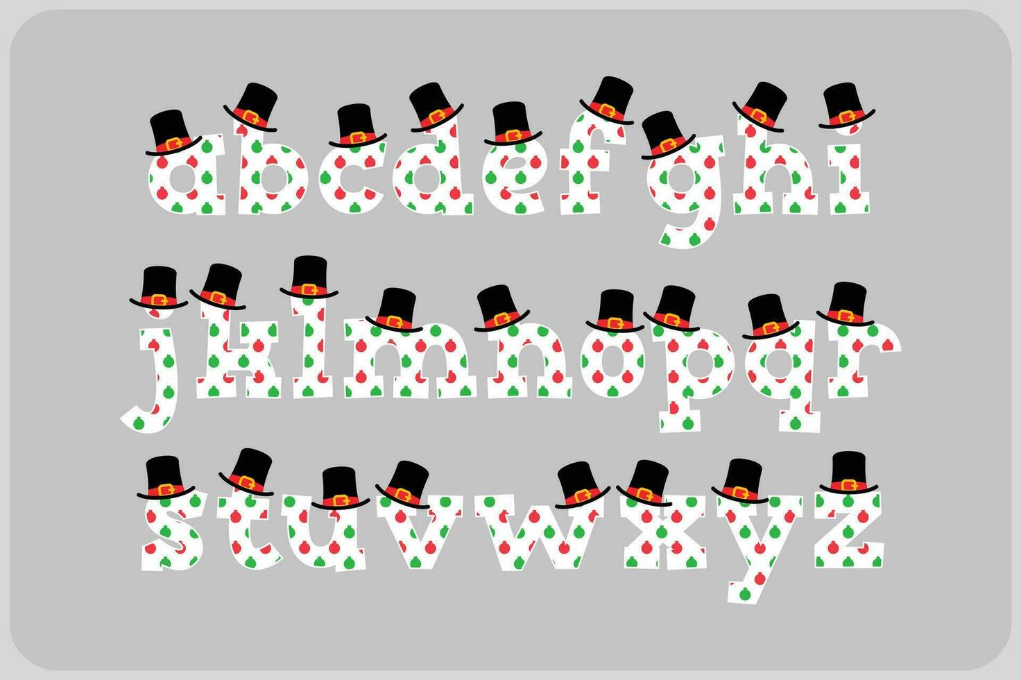 mångsidig samling av jul boll alfabet brev för olika användningar vektor