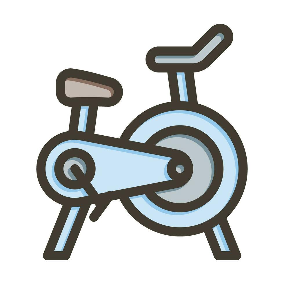 stationär cykel vektor tjock linje fylld färger ikon för personlig och kommersiell använda sig av.