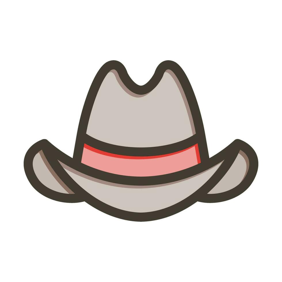 Cowboy Hut Vektor dick Linie gefüllt Farben Symbol zum persönlich und kommerziell verwenden.